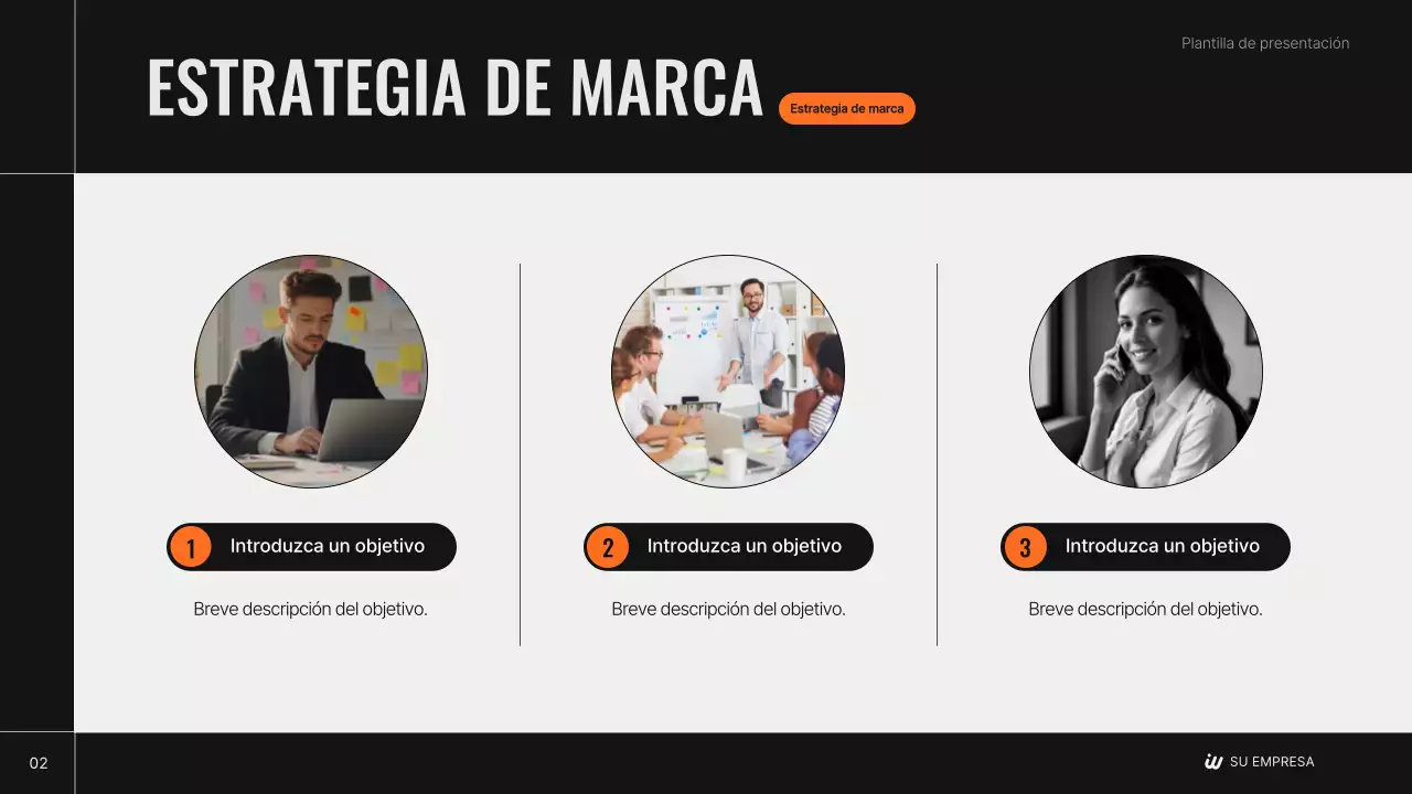 Plan de estrategia de marca moderna de Black