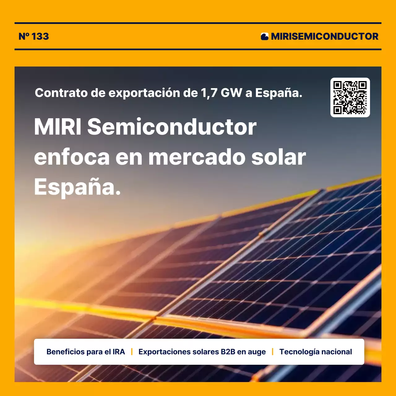 Anuncio solar moderno de color naranja