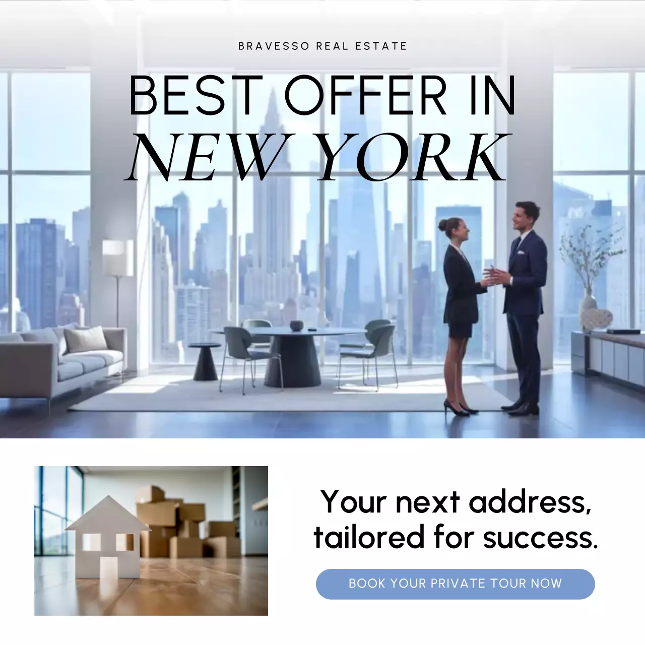 Blue Modern Real Estate Promotion Instagram Post