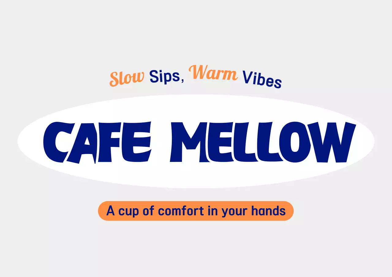 ネイビー シンプル カフェ ステッカー テキスト