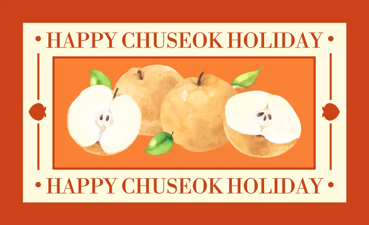 빨강 전통 추석 기념