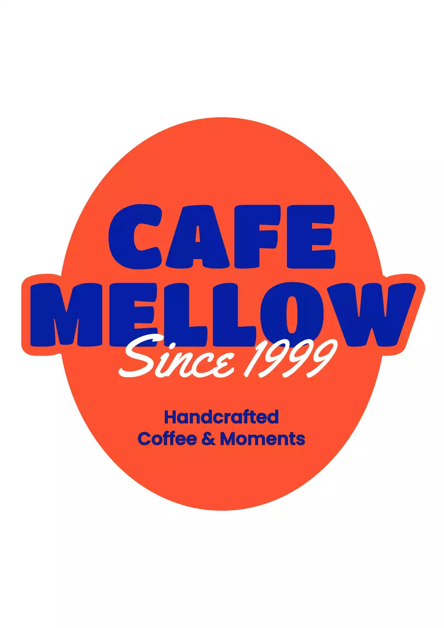 オレンジ ポップ カフェ ロゴ テキスト