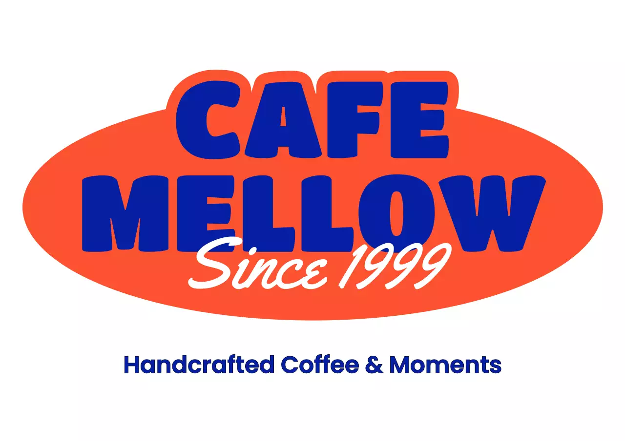 オレンジ ポップ カフェ ロゴ テキスト