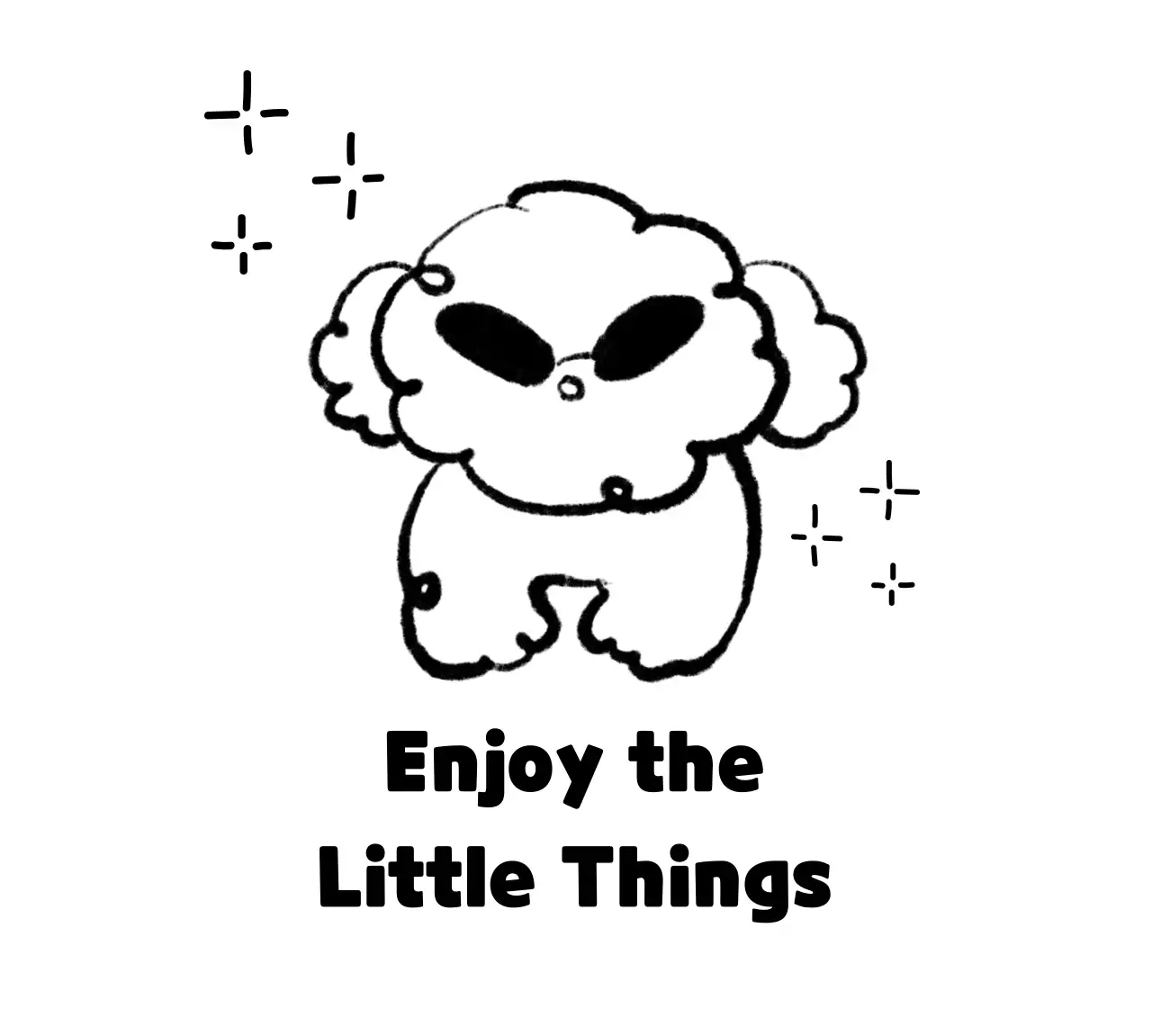 白黒 犬 ポスター かわいいイラスト