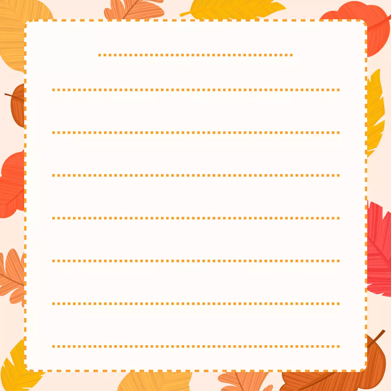 주황 심플 가을 낙엽 엽서