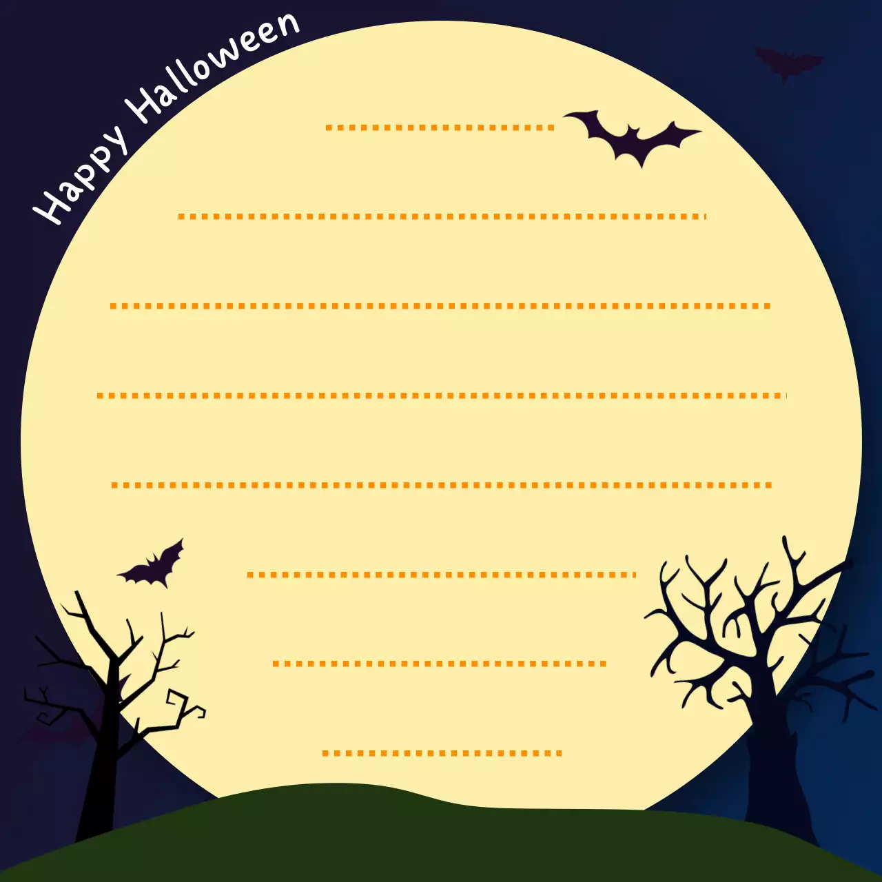 검정 판타지 할로윈 편지지