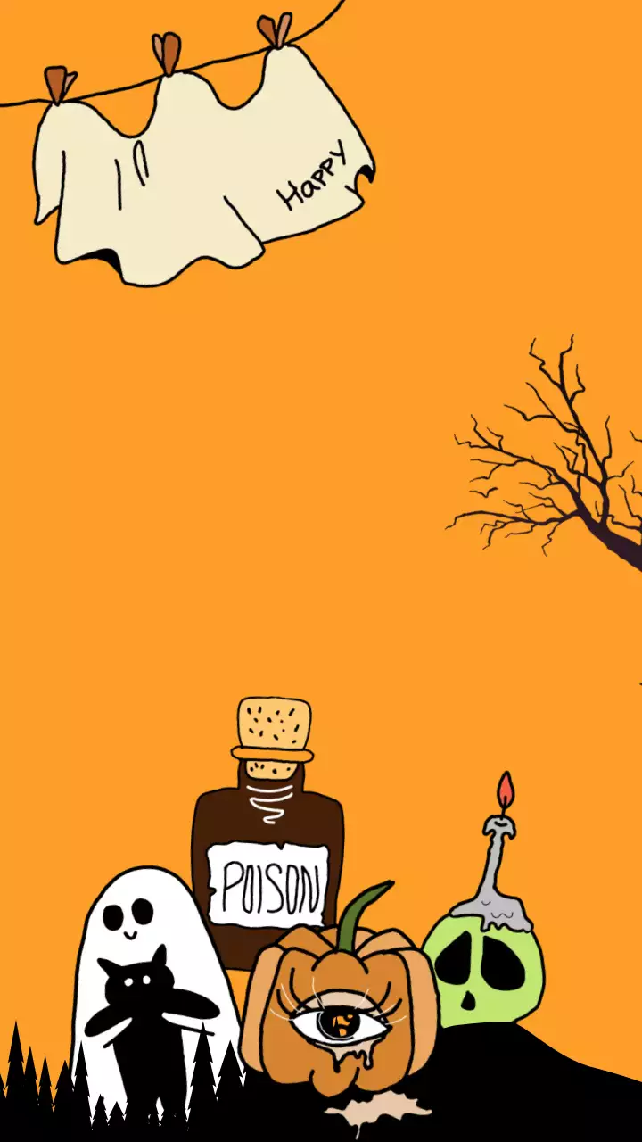 주황 빈티지 할로윈 축제