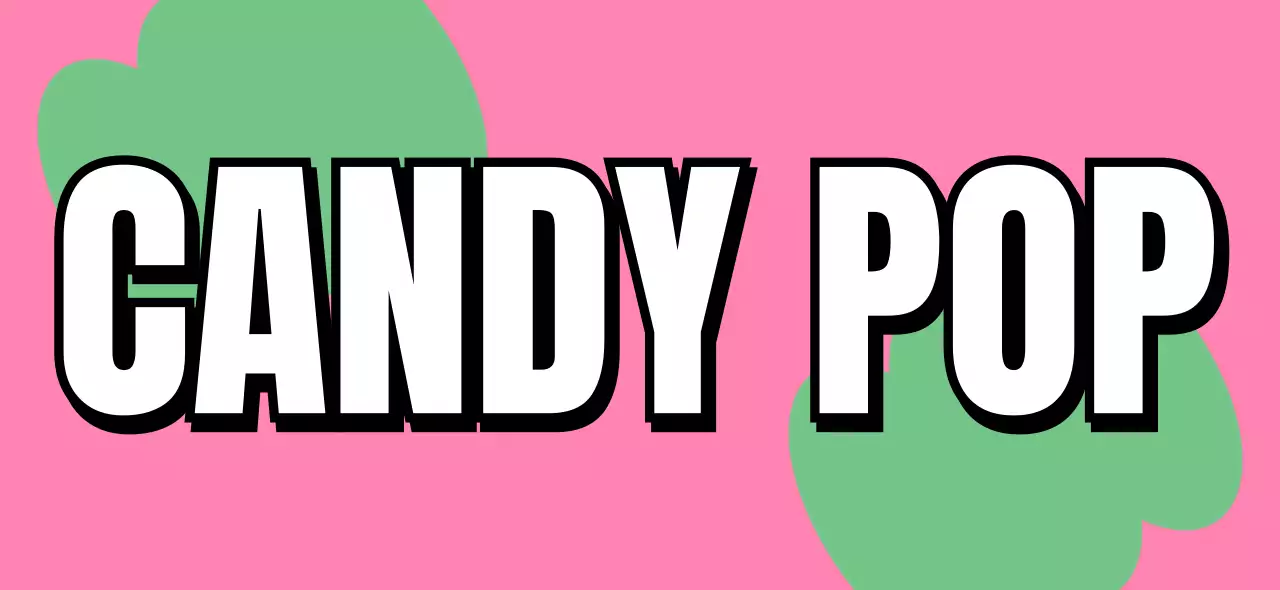 ピンク ポップ お菓子 看板 カラフルパタン