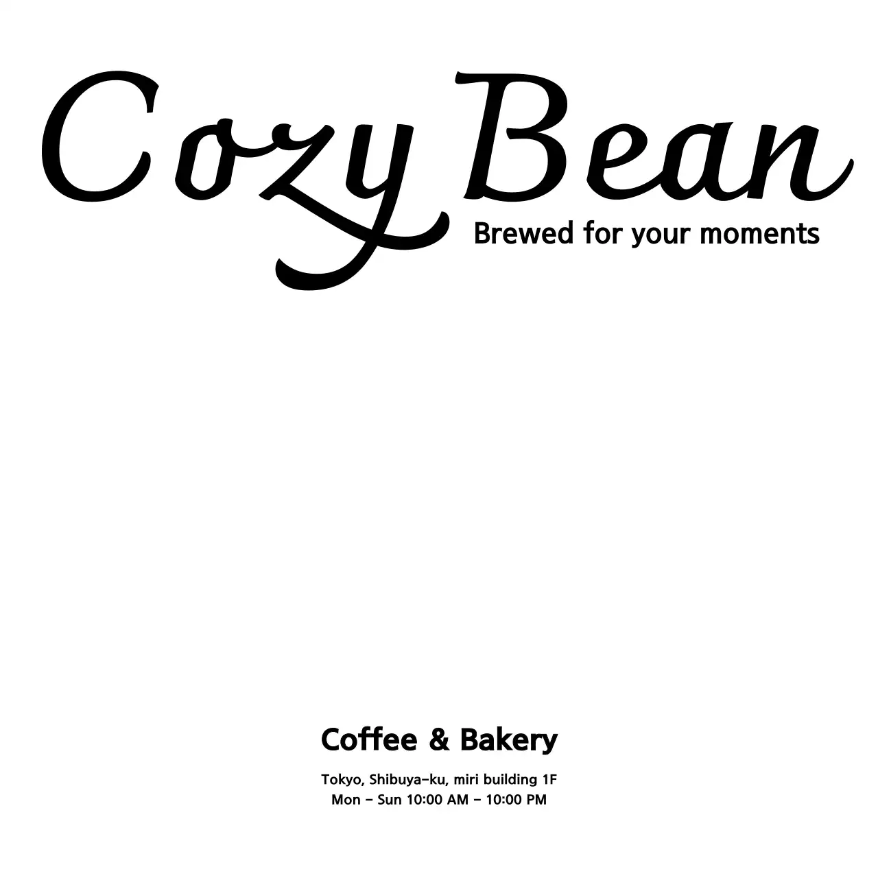 白黒 シンプル カフェ ロゴ  文句