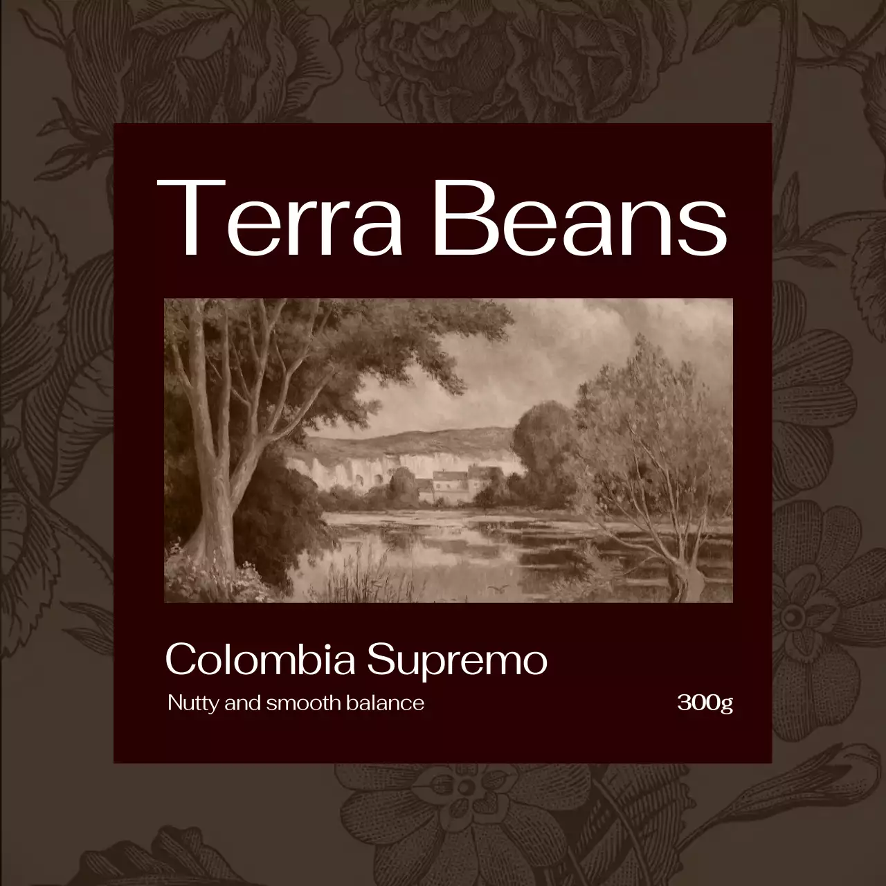 茶色 クラシック コーヒー ラベル コーヒー豆ラベル