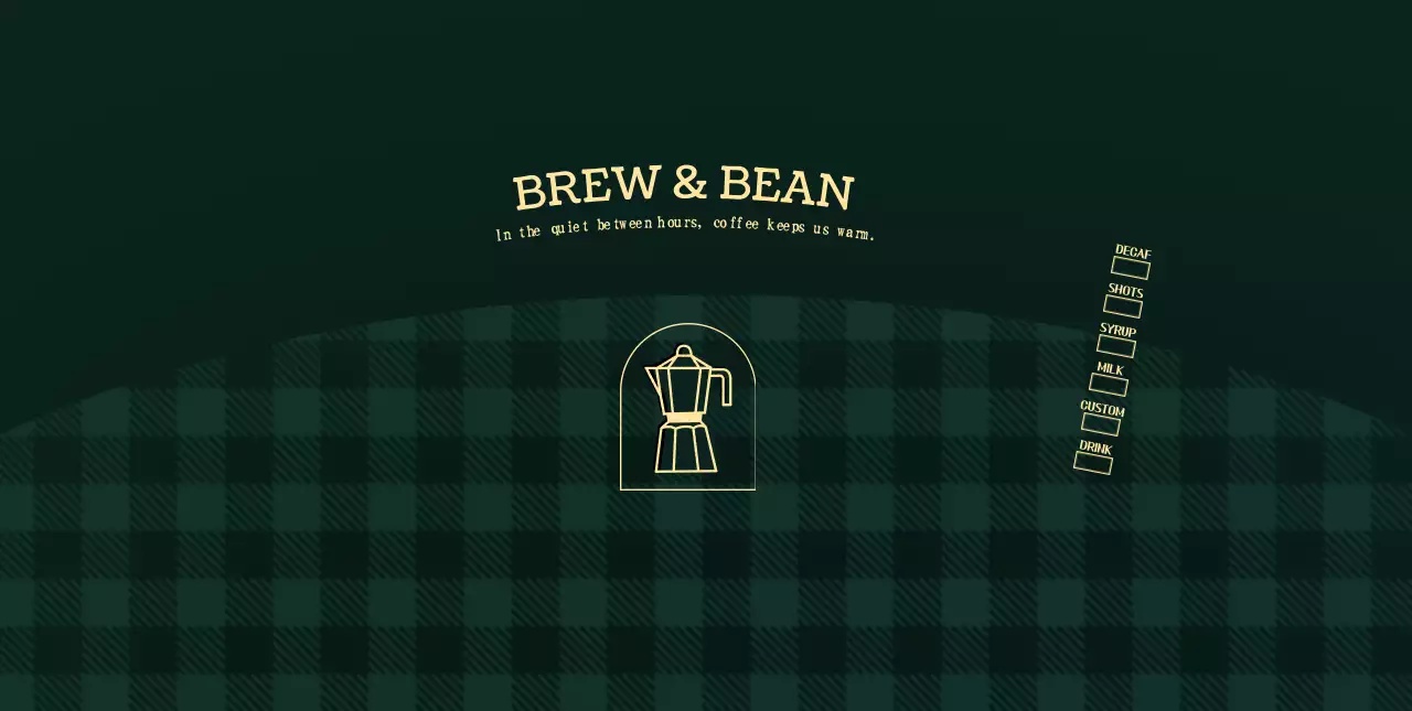 黒 レトロ コーヒー メニュー  パターン