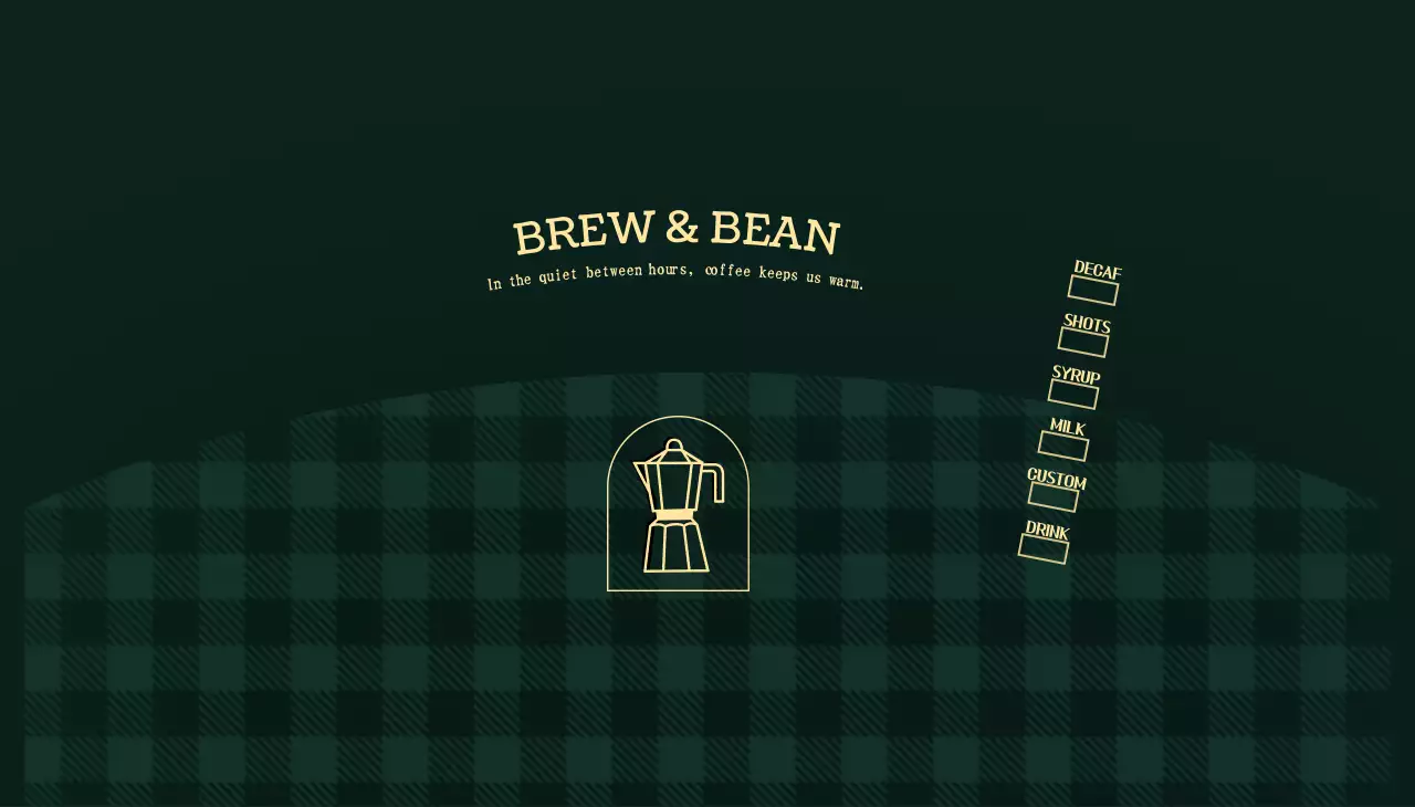 緑 シンプル コーヒー メニュー  パターン