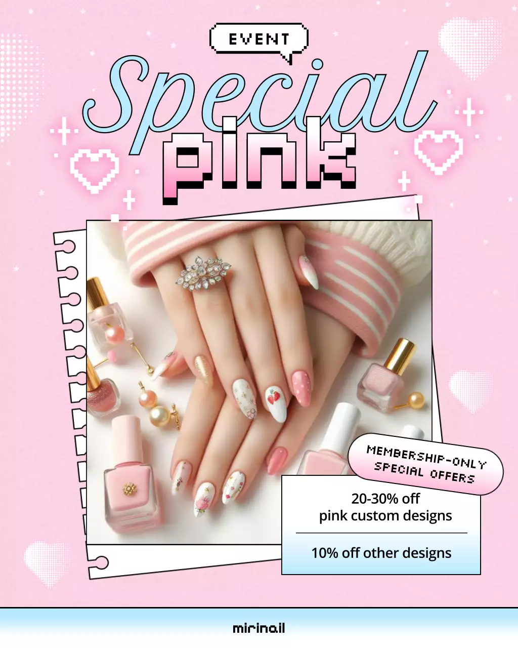 pink trendy nail marketing