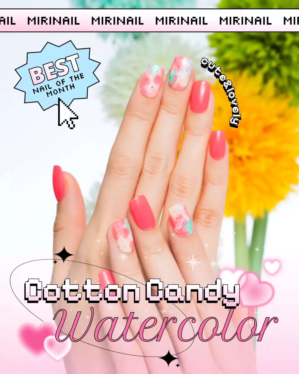 pink trendy nail marketing