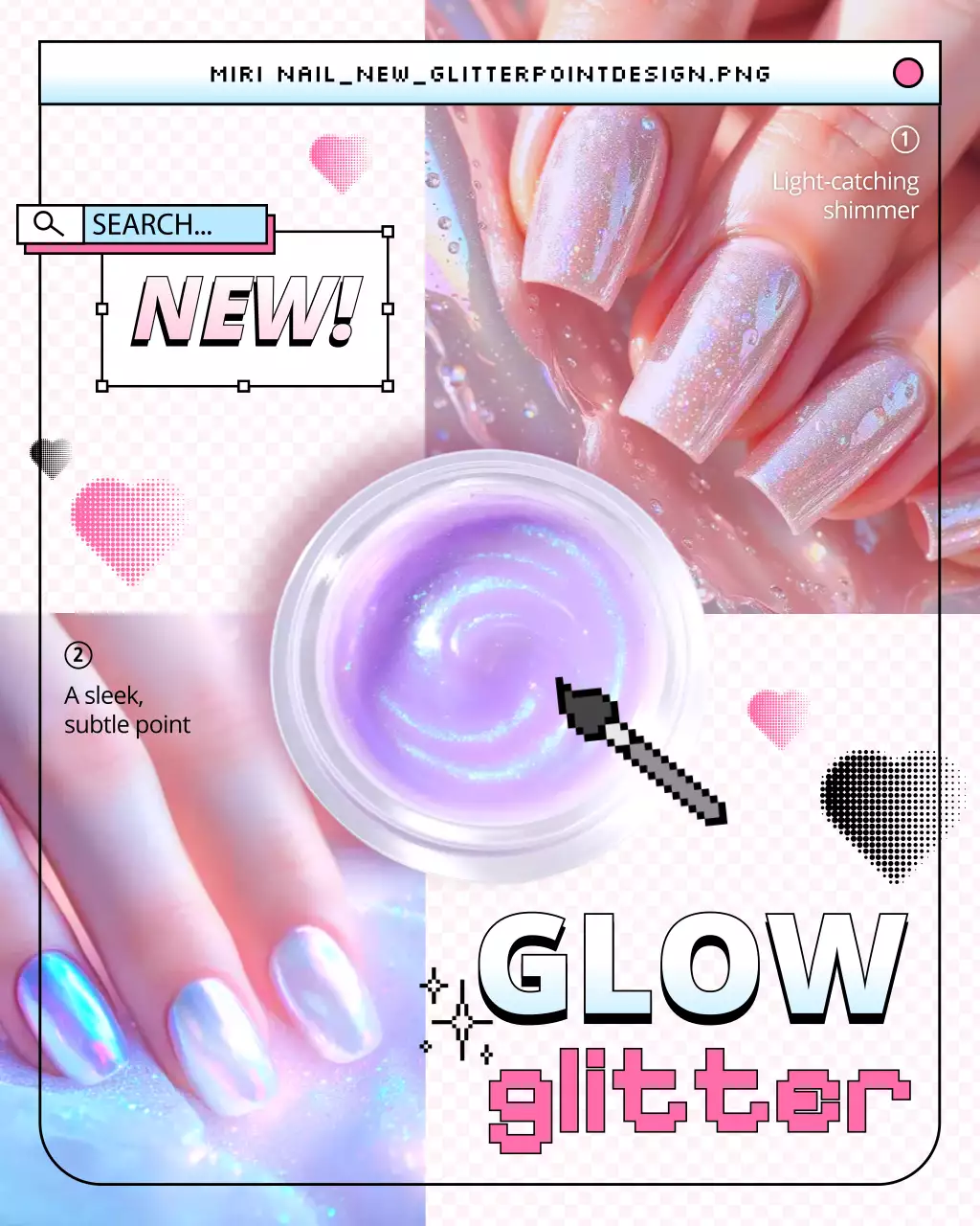 pink trendy nail marketing