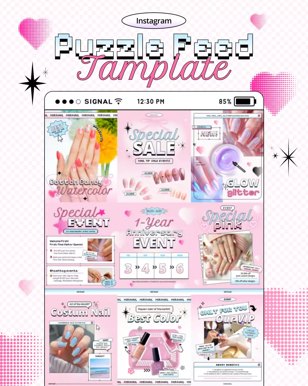 pink trendy nail marketing