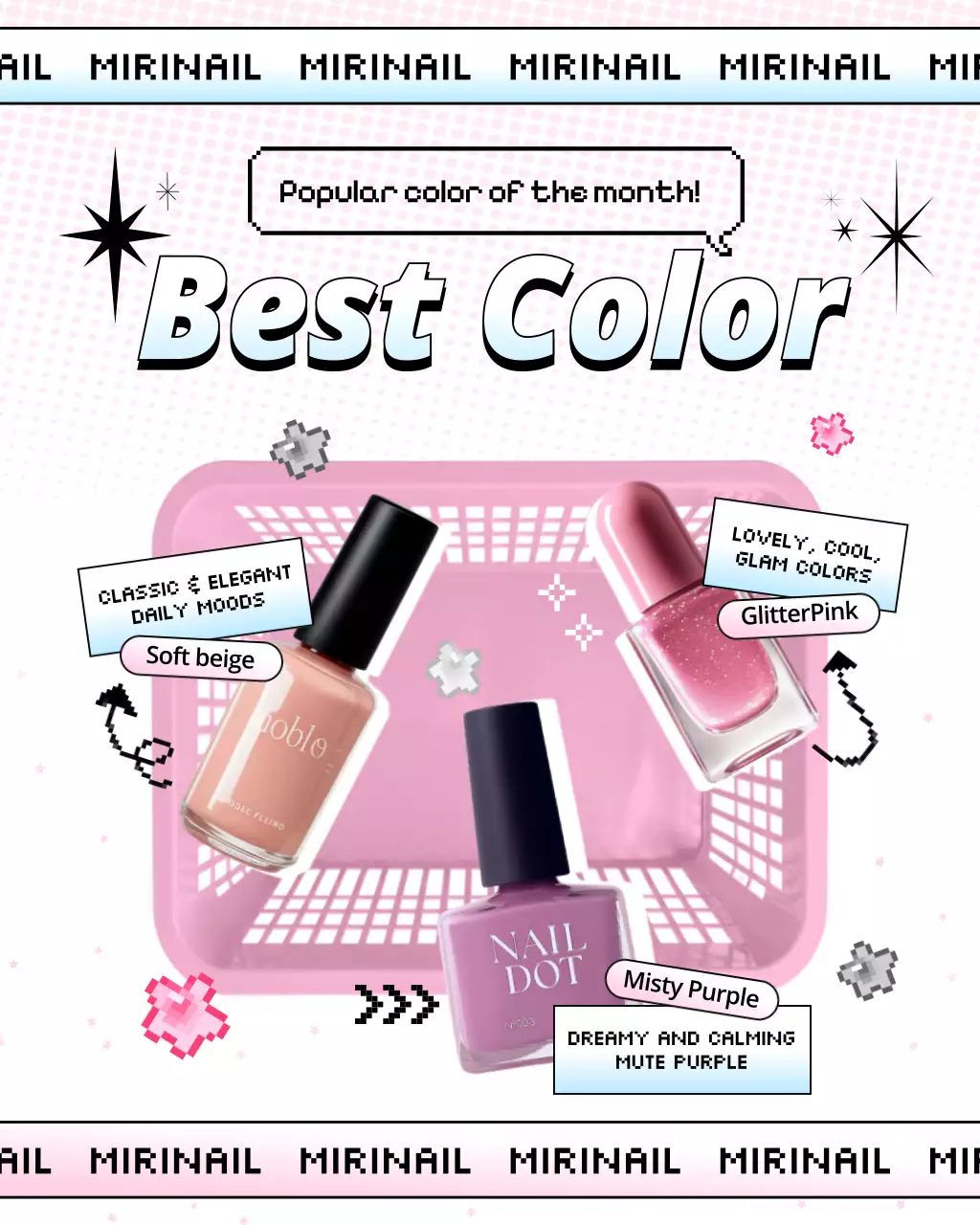 pink trendy nail marketing