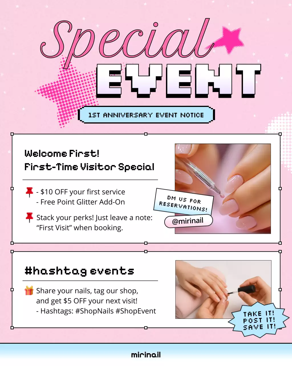 pink trendy nail marketing