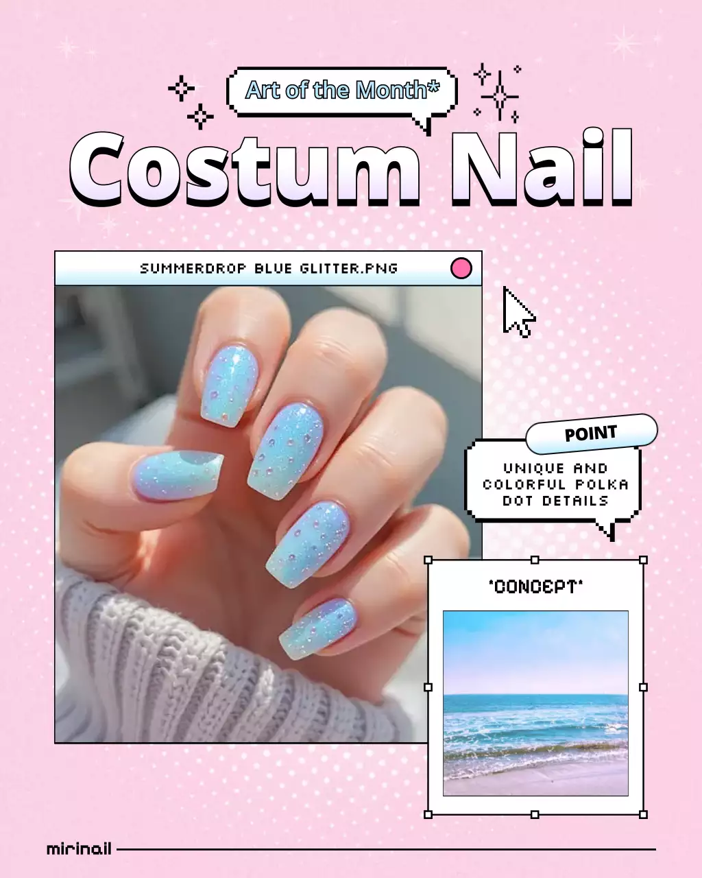 pink trendy nail marketing