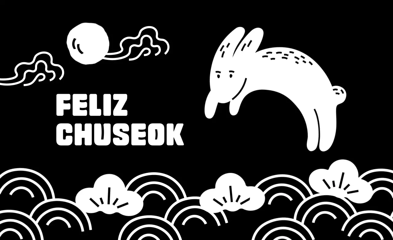 Festival tradicional de Chuseok en blanco y negro