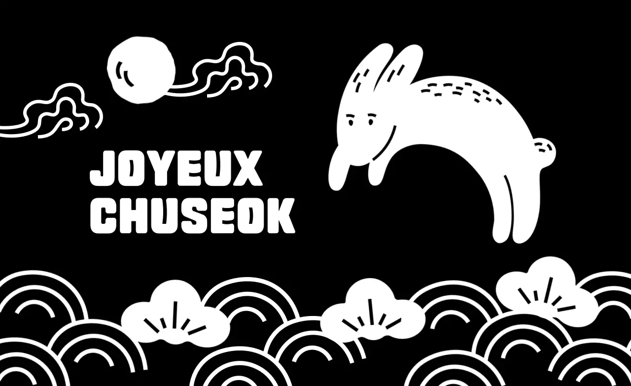 Festival traditionnel de Chuseok en noir et blanc