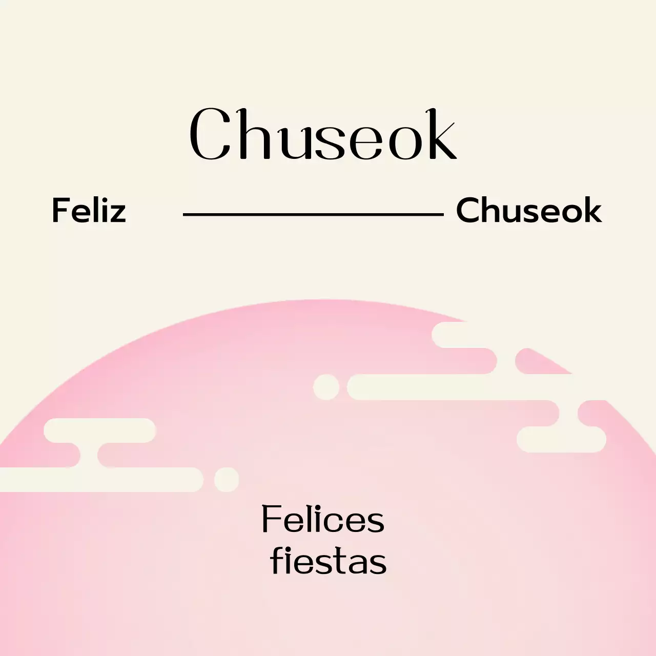 Festival de Chuseok rosa y sencillo