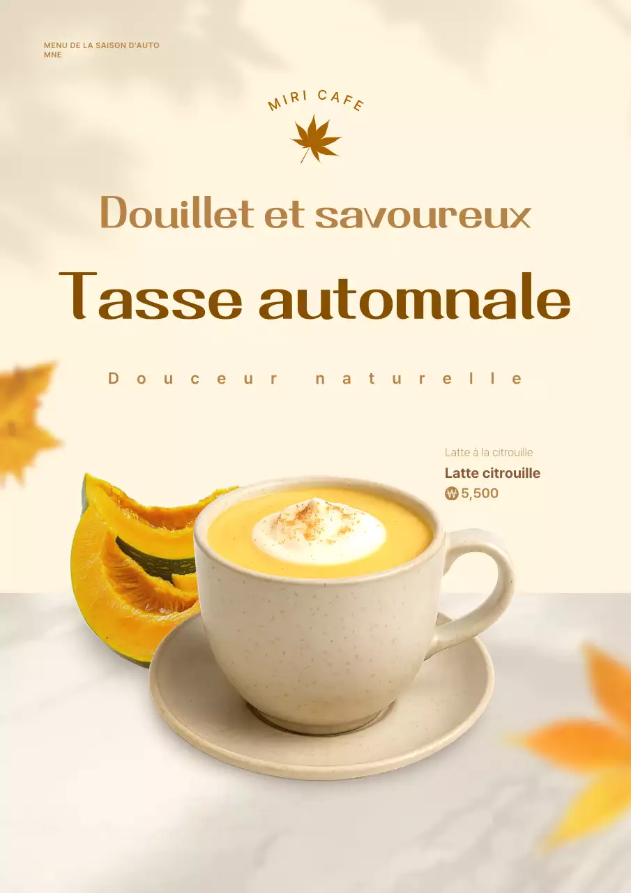 Promotion du menu du café moderne beige