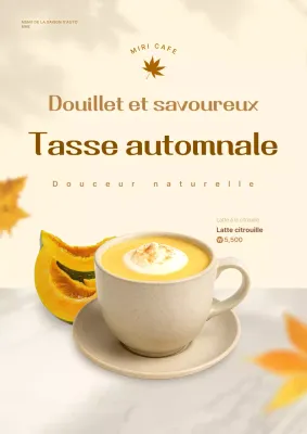 Promotion du menu du café moderne beige