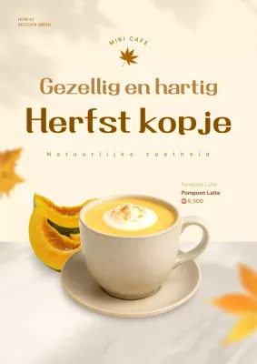 Beige Modern Café Menu Promotie