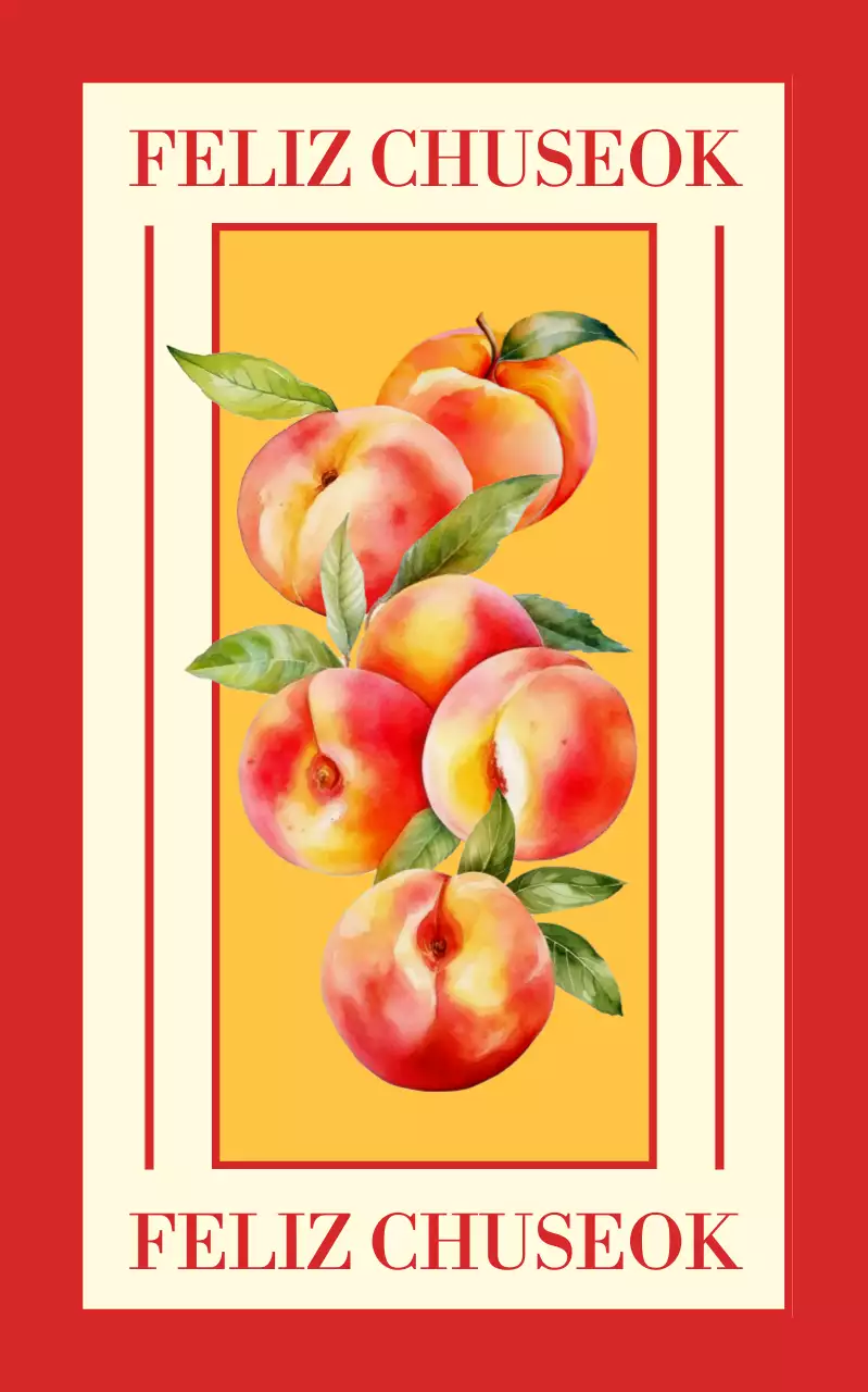 Postal tradicional roja de Chuseok