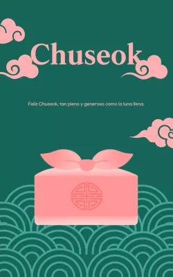 Saludos tradicionales verdes de Chuseok