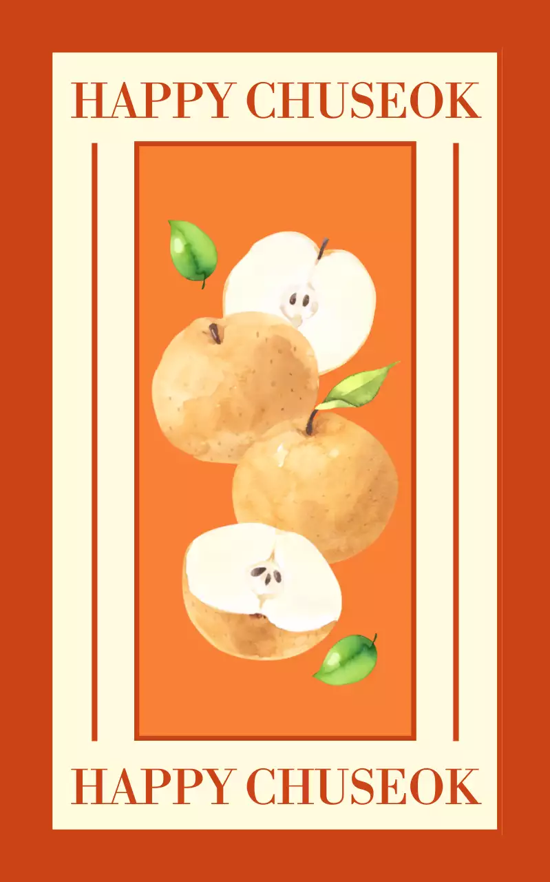 Red Traditional Chuseok Postcard