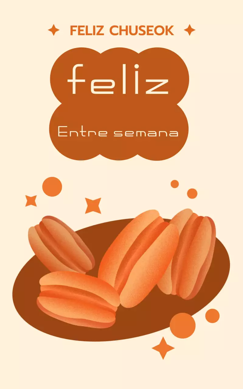 Saludos tradicionales de Chuseok en naranja