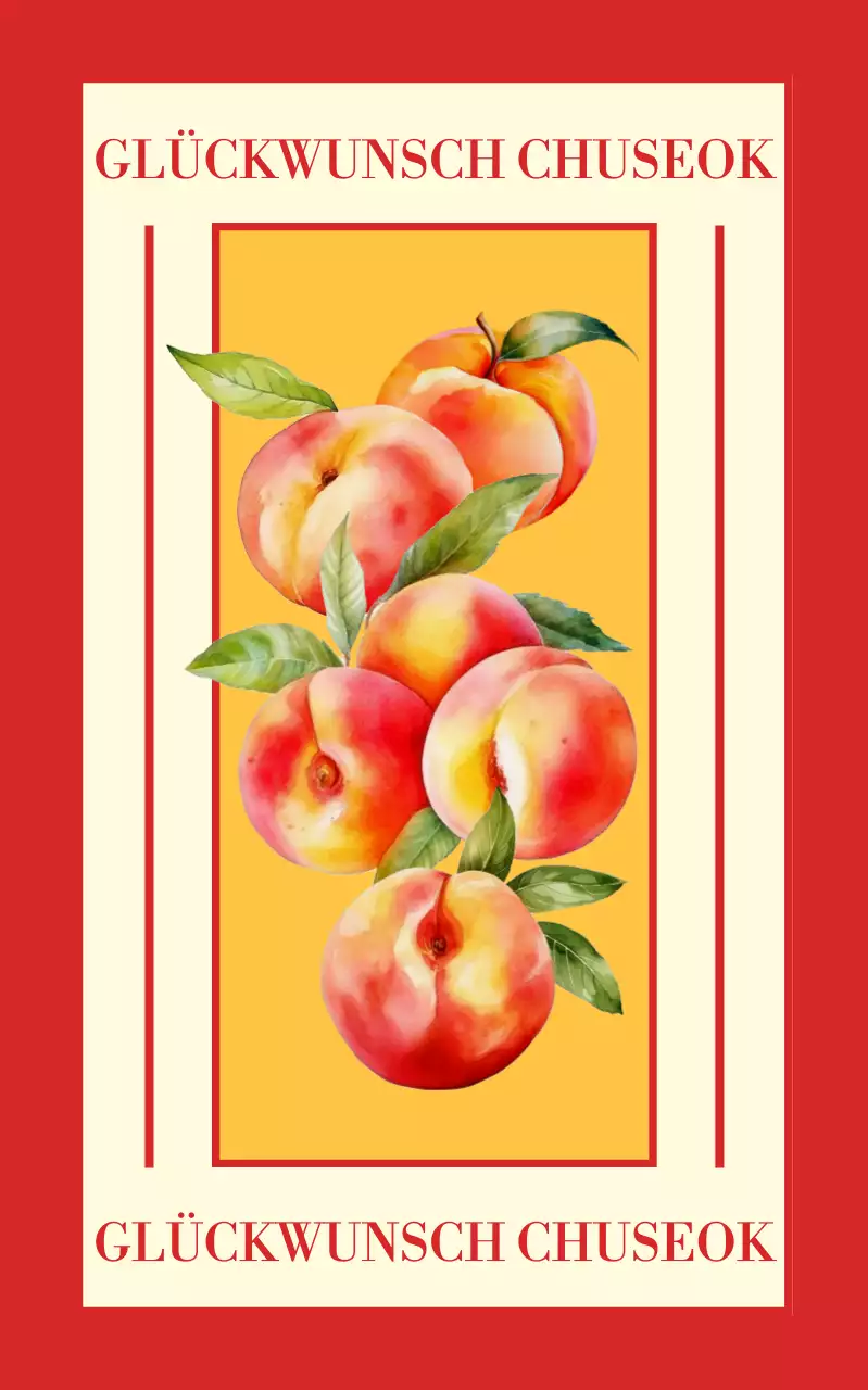 Rote traditionelle Chuseok-Postkarte