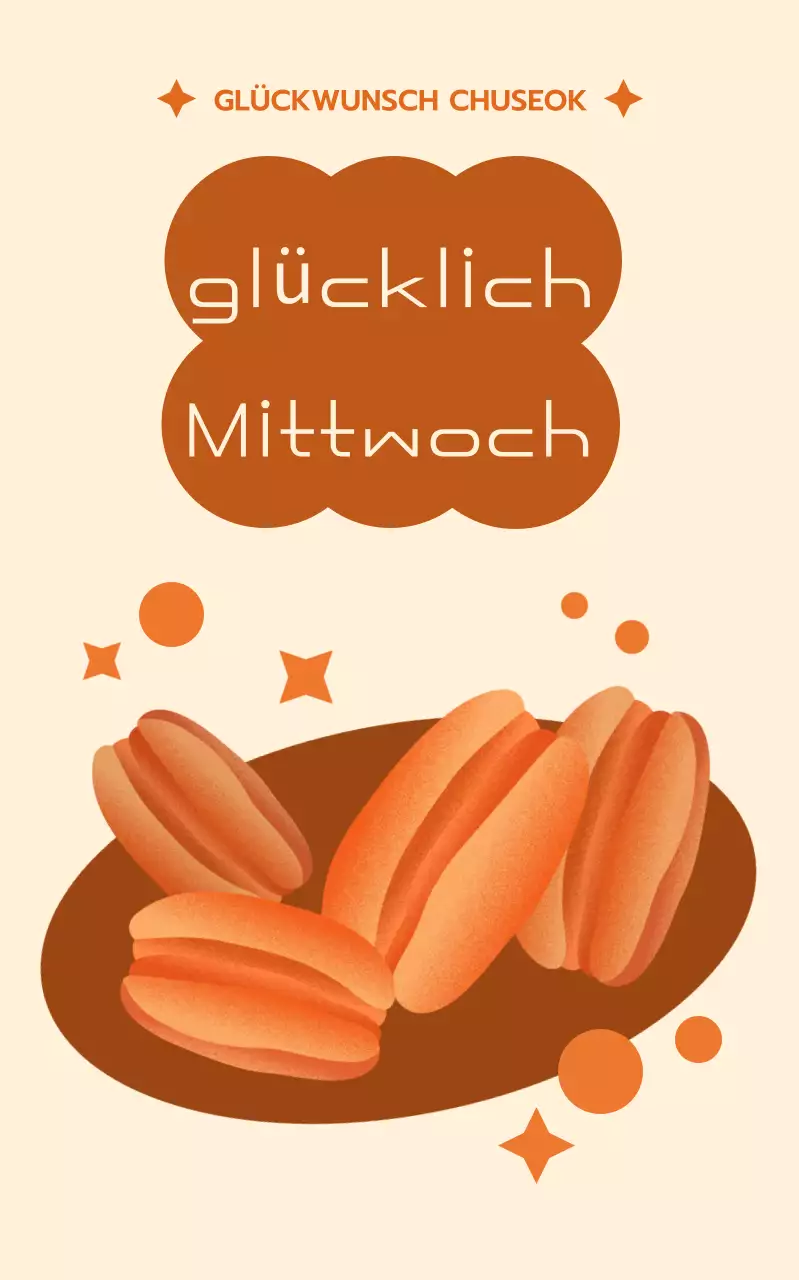 Orangefarbene traditionelle Chuseok-Grüße