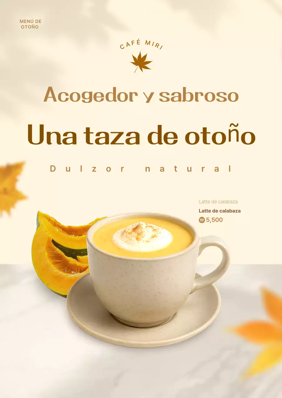 Promoción del menú del Café Moderno Beige