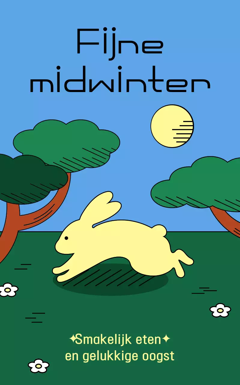 Hemelsblauwe schattige Chuseok-groeten