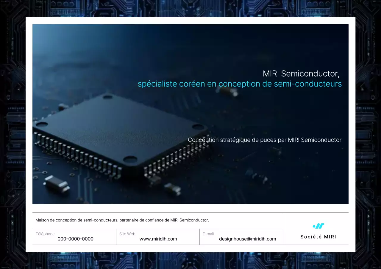 Publicité pour une maison de conception de semi-conducteurs modernes noirs