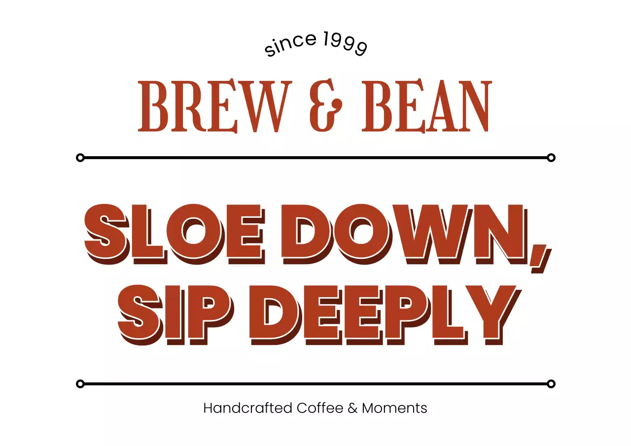 茶色 レトロ コーヒー ロゴ テキスト