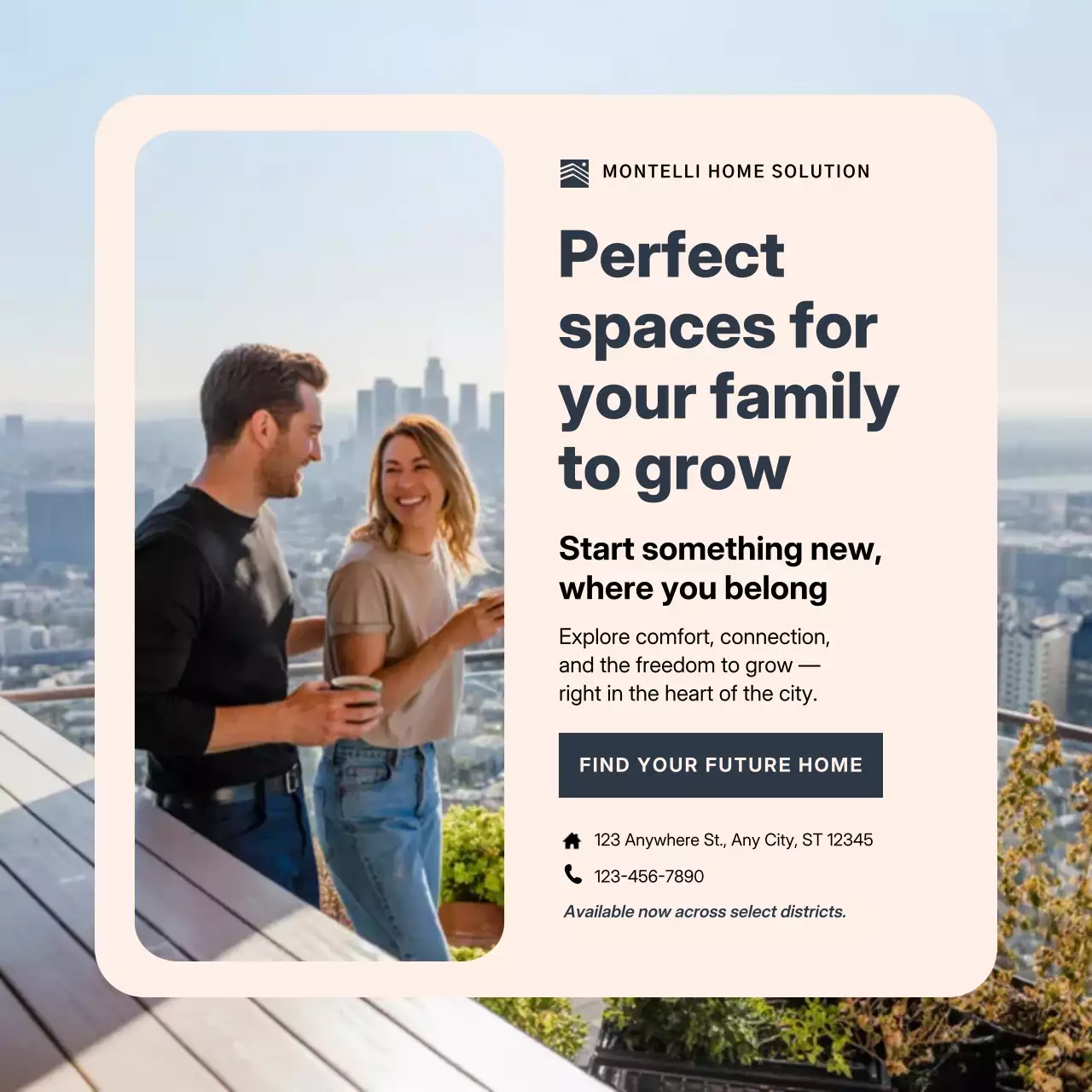 Beige Modern Real Estate Advertisement Instagram Post