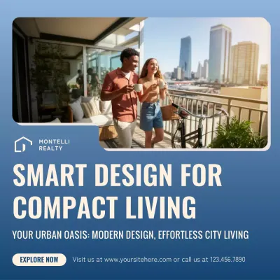 Blue Modern Real Estate Promotion Instagram Post