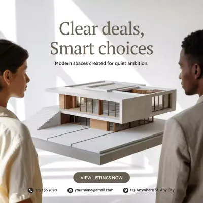 Beige Modern Real Estate Advertisement Instagram Post