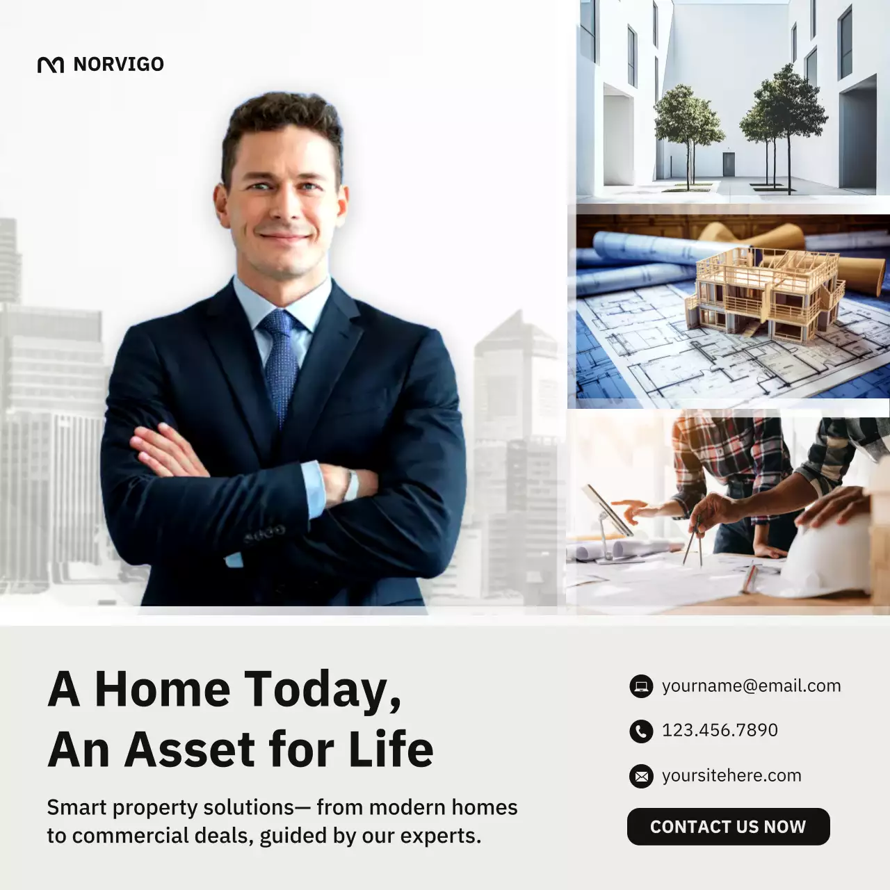 Grey Modern Real Estate Promotion Instagram Post