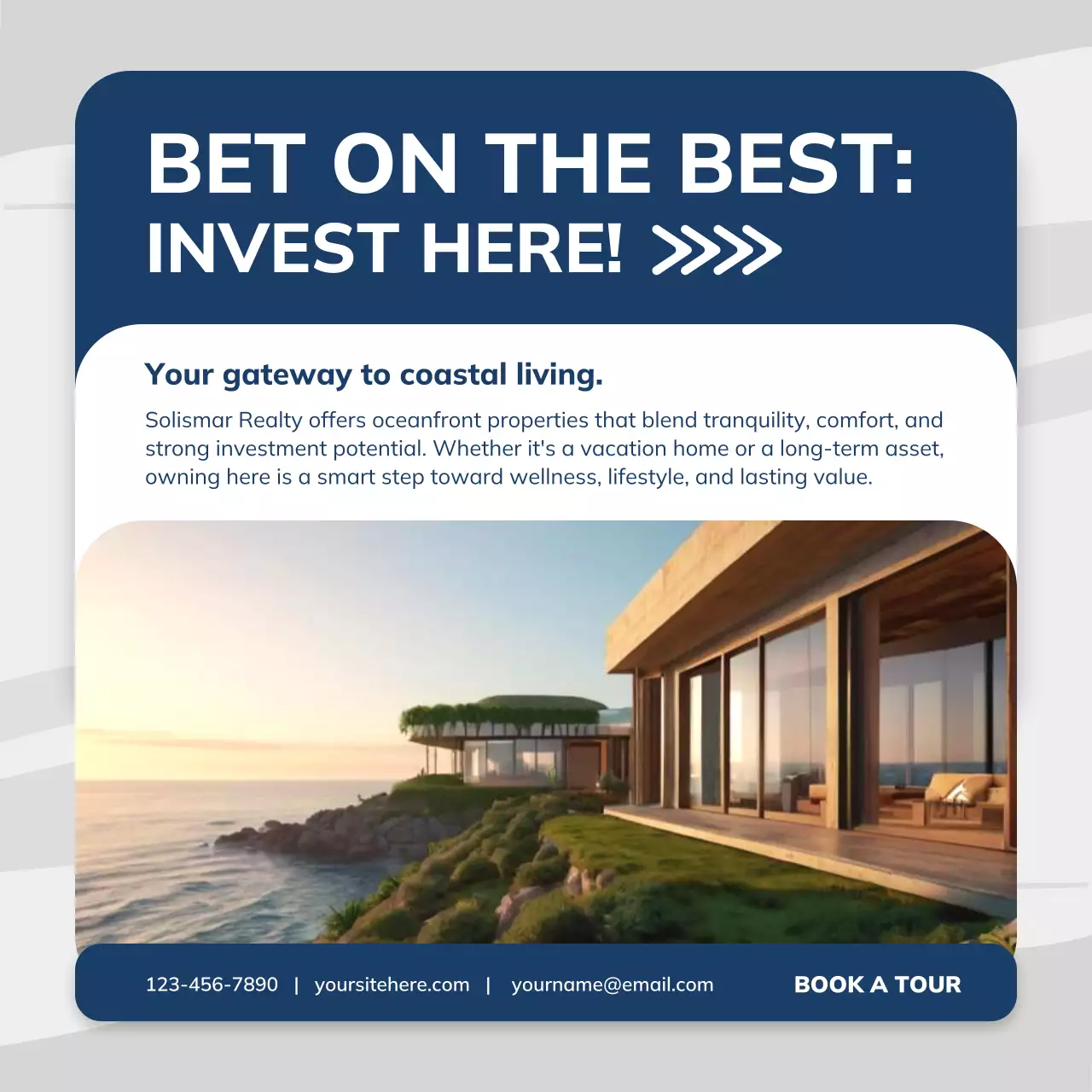 Blue Modern Real Estate Promotion Instagram Post