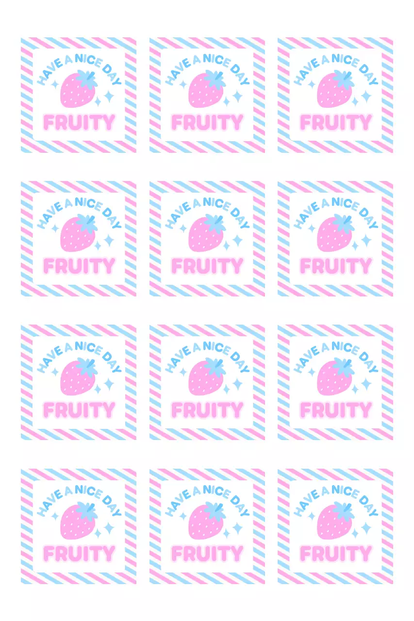 아기자기한 스트라이프와 일러스트 스티커