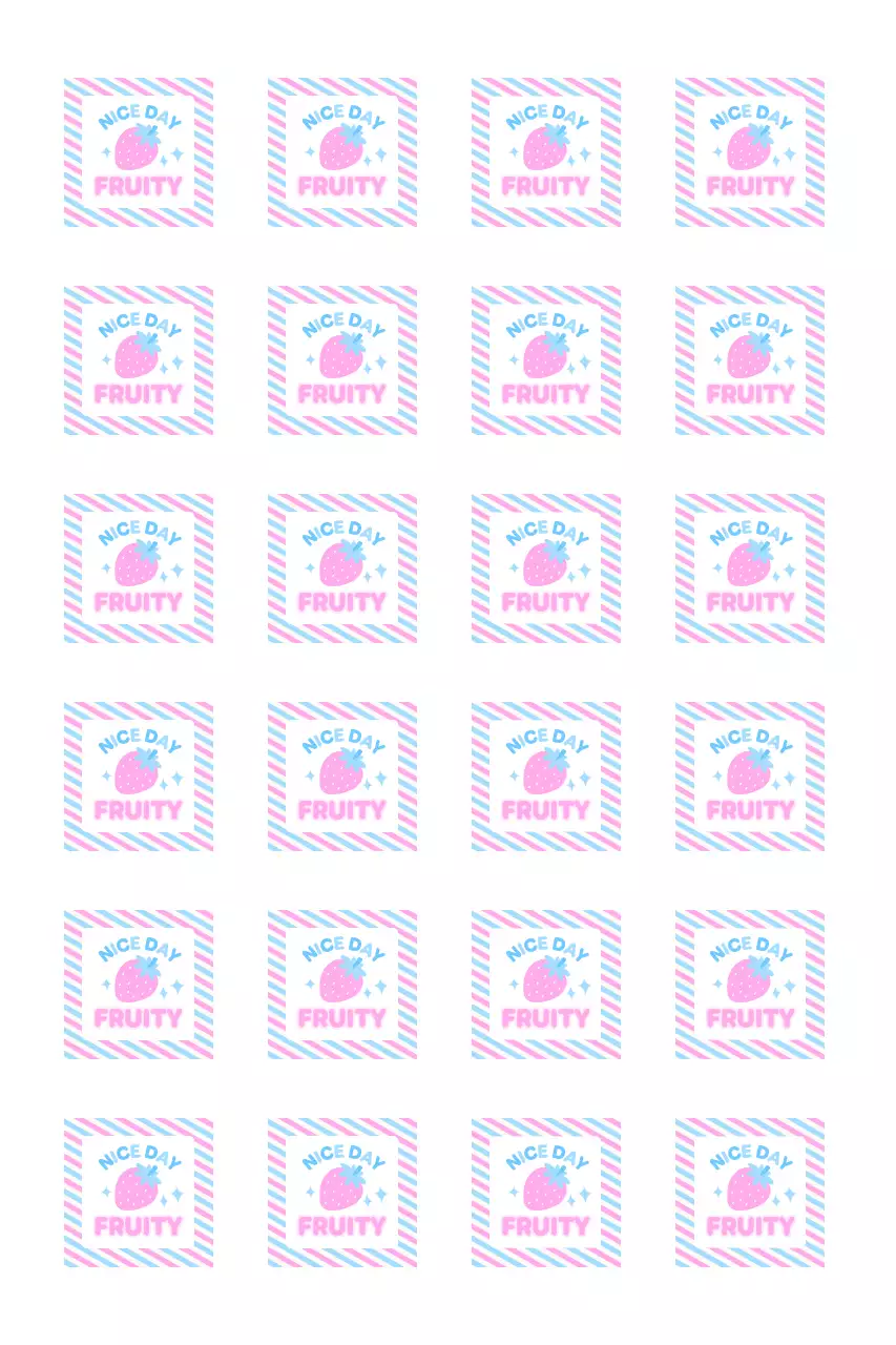 아기자기한 스트라이프와 일러스트 스티커