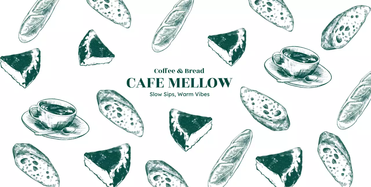 緑 クラシック カフェ ポスター パターン