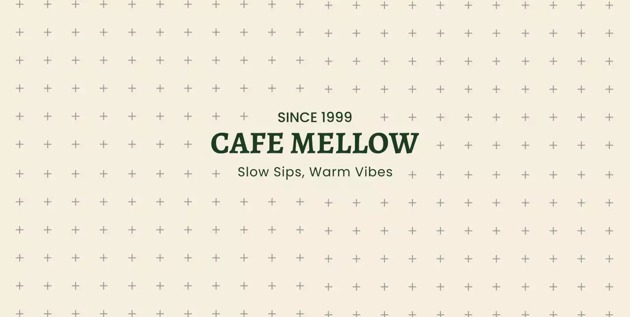 ベージュ シンプル カフェ ロゴ パターン