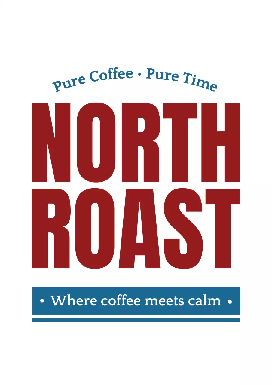 赤 シンプル コーヒー ロゴ テキスト