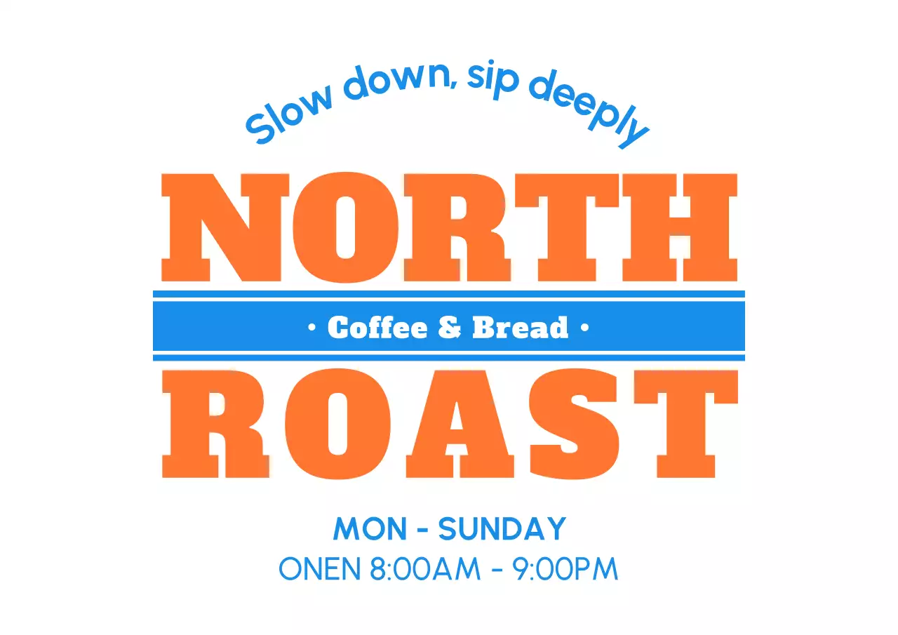 オレンジ モダン コーヒー 看板 テキスト